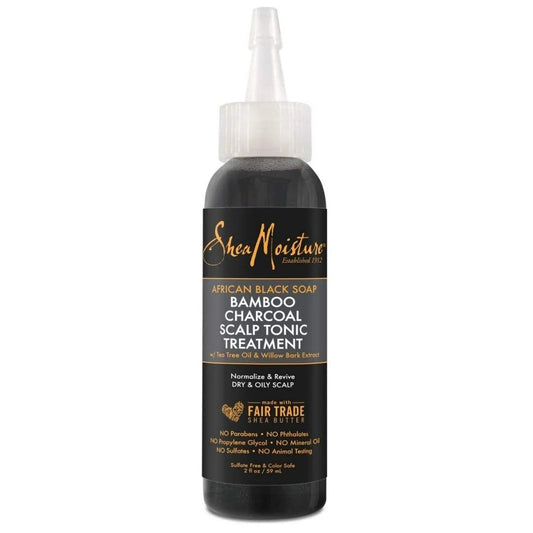 Shea Moisture African Black Soap Bamboo Charcoal Scalp Tonic Treatment 59ml