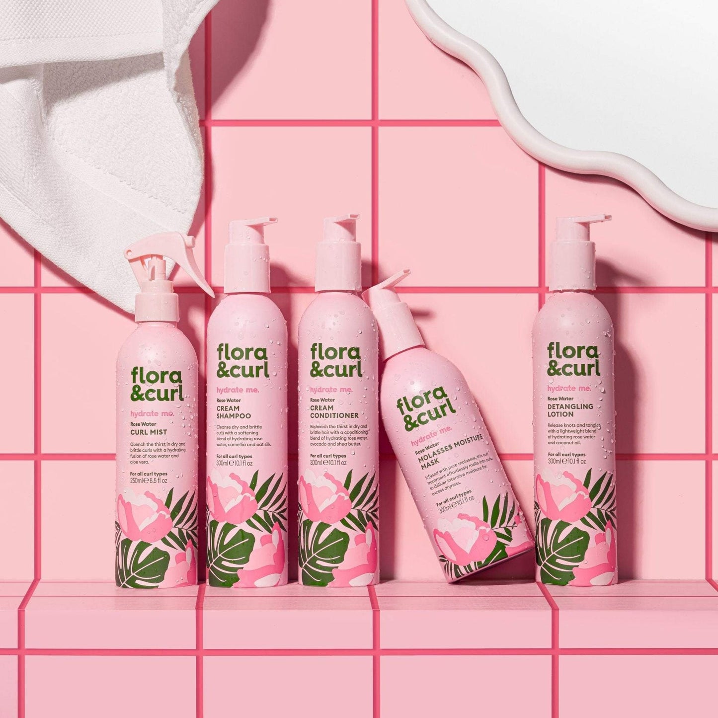 Flora & Curl Hydrate Me Rose Water Cream Conditioner 300ml