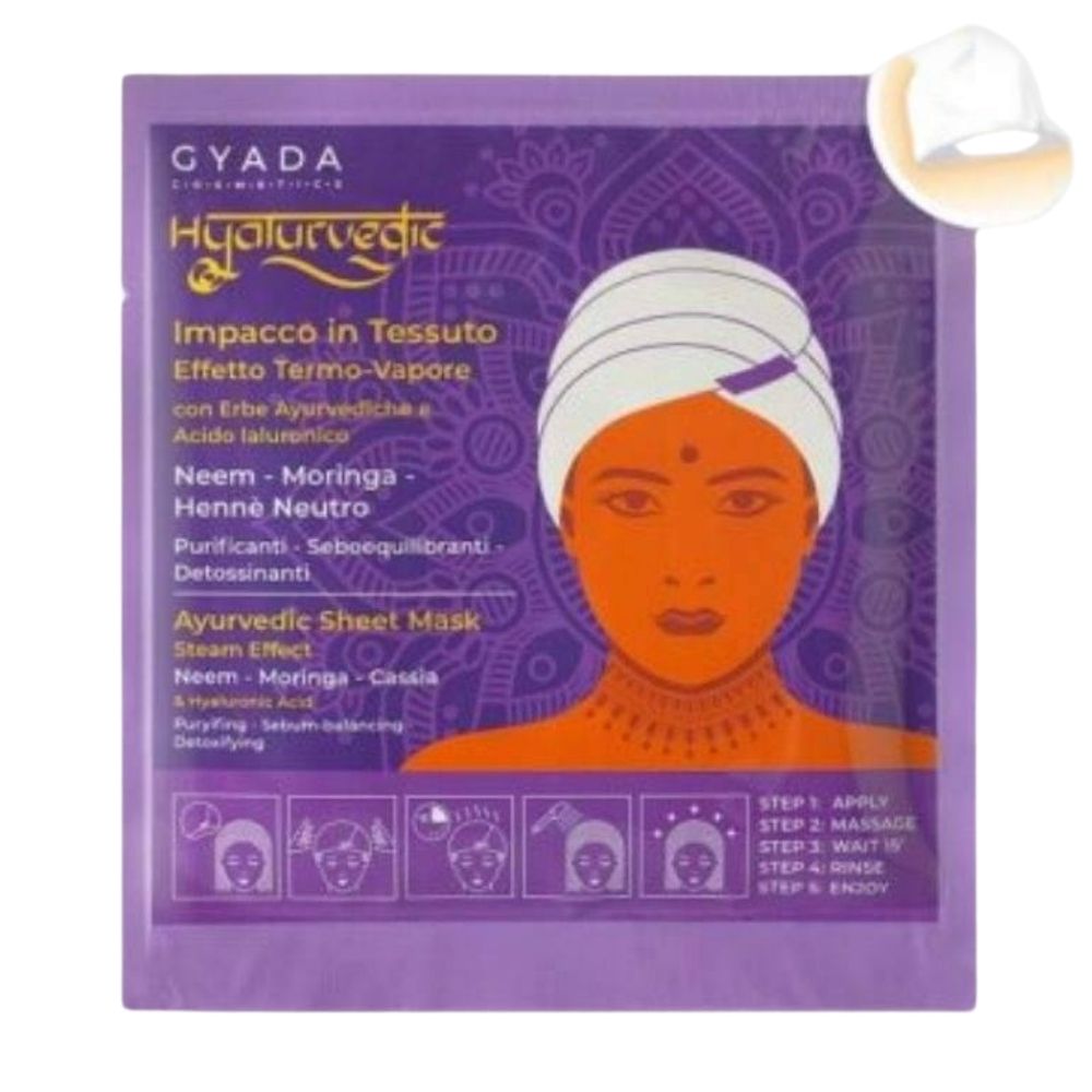 Gyada Cabello Hyalurvedic Impacco Ayurvedico In Tessuto Purificante Neem, Moringa, Hennè Neutro 60ml