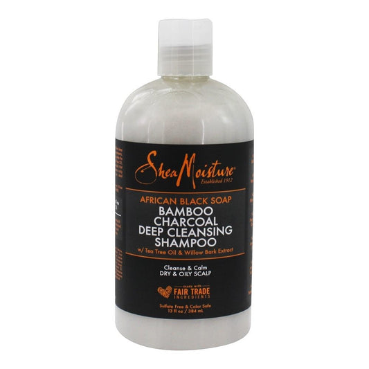 Shea Moisture African Black Soap Bamboo Charcoal Deep Cleansing Champú 348ml
