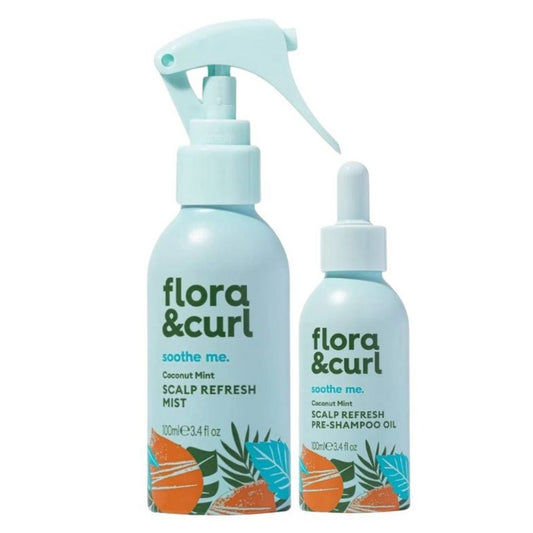 Flora & Curl Coconut Mint Scalp Refresh Pre & Post Shower Treatment Duo