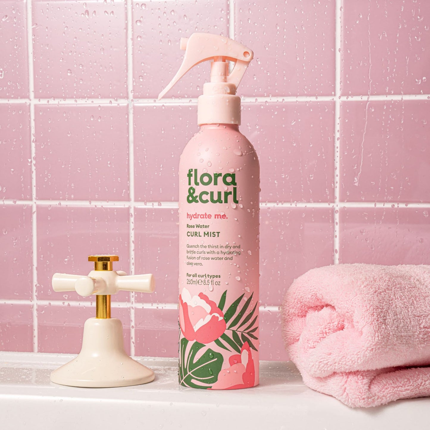 Flora & Curl Hydrate Me Rose Water Curl Mist 250ml